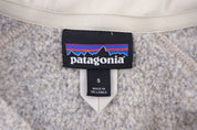 Patagonia Logo Patch Tan Quarter Zip Fleece Pullover - Sweater - Thrifted Threads