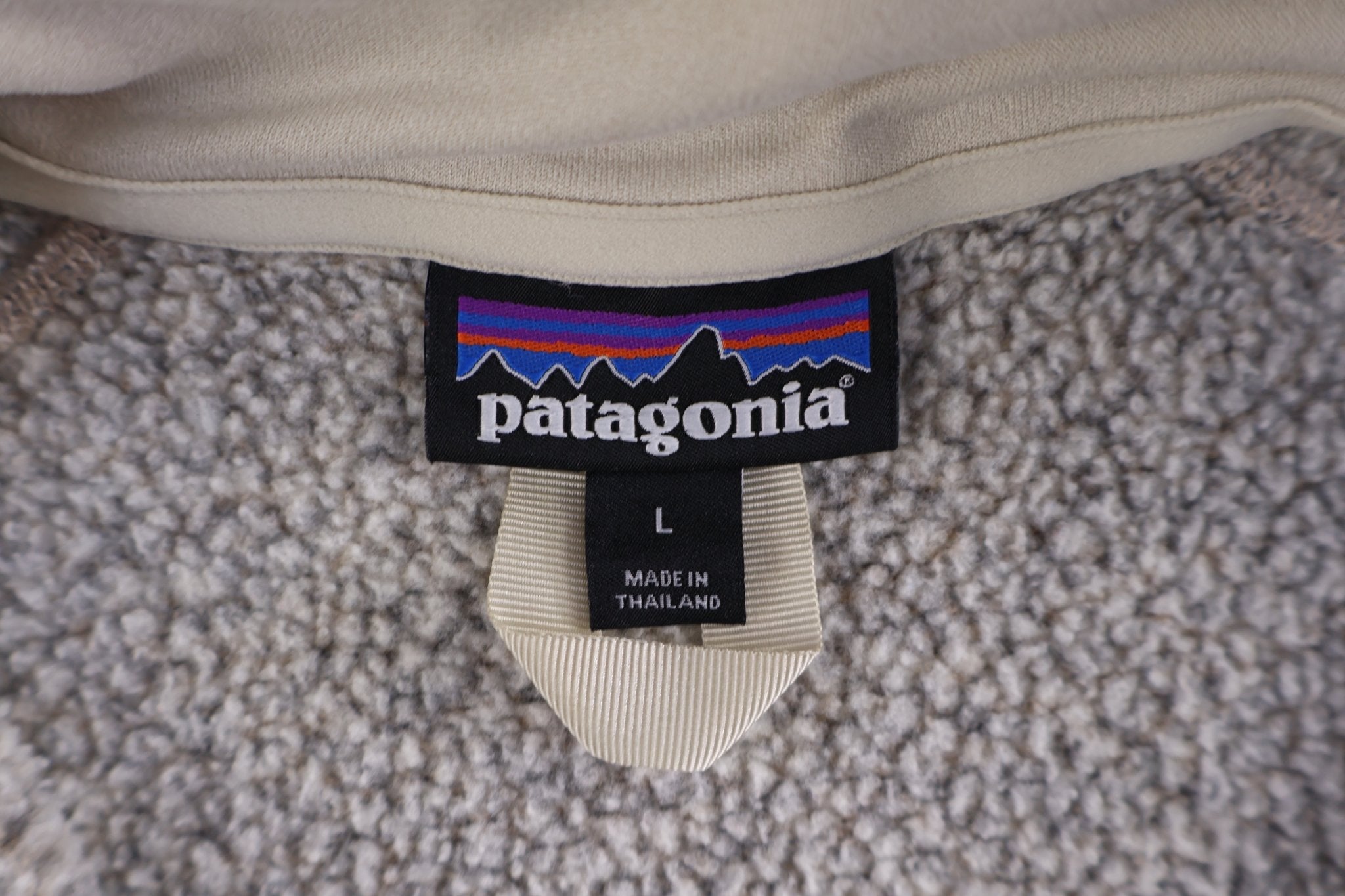 Patagonia Logo Patch Tan Quarter Zip Pullover - Sweater - Thrifted Threads