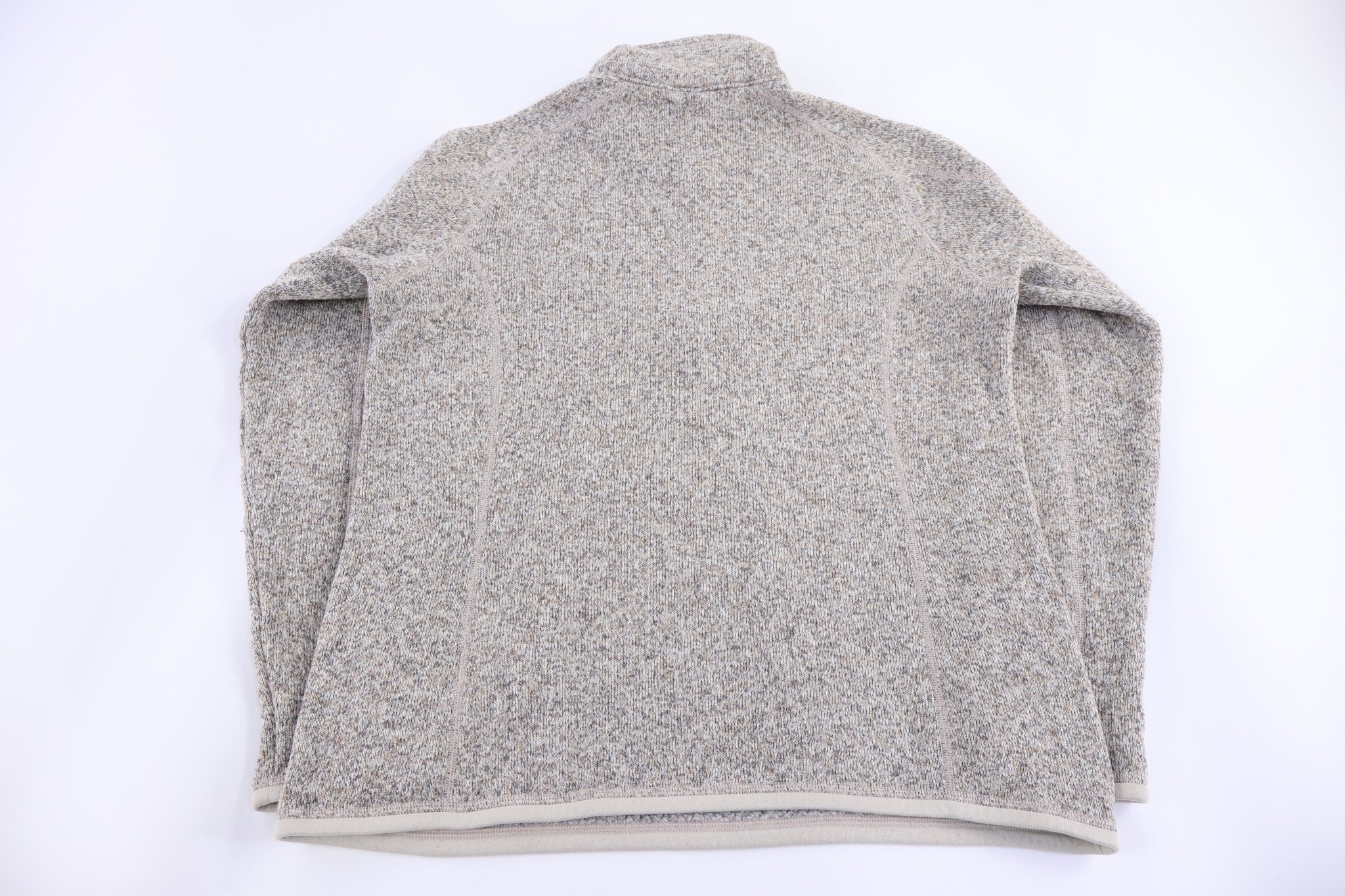 Patagonia Logo Patch Tan Quarter Zip Pullover - Sweater - Thrifted Threads