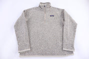 Patagonia Logo Patch Tan Quarter Zip Pullover - Sweater - Thrifted Threads