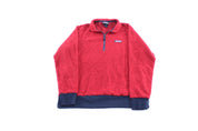 Patagonia Logo Patch Woolyester Fleece Red & Blue Pullover - ThriftedThreads.com