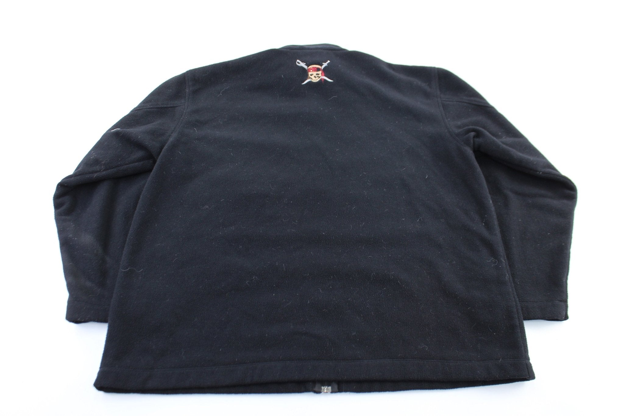Patagonia Synchilla Embroidered Pirate Logo Black Zip Up Jacket - ThriftedThreads.com