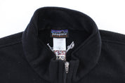 Patagonia Synchilla Embroidered Pirate Logo Black Zip Up Jacket - ThriftedThreads.com