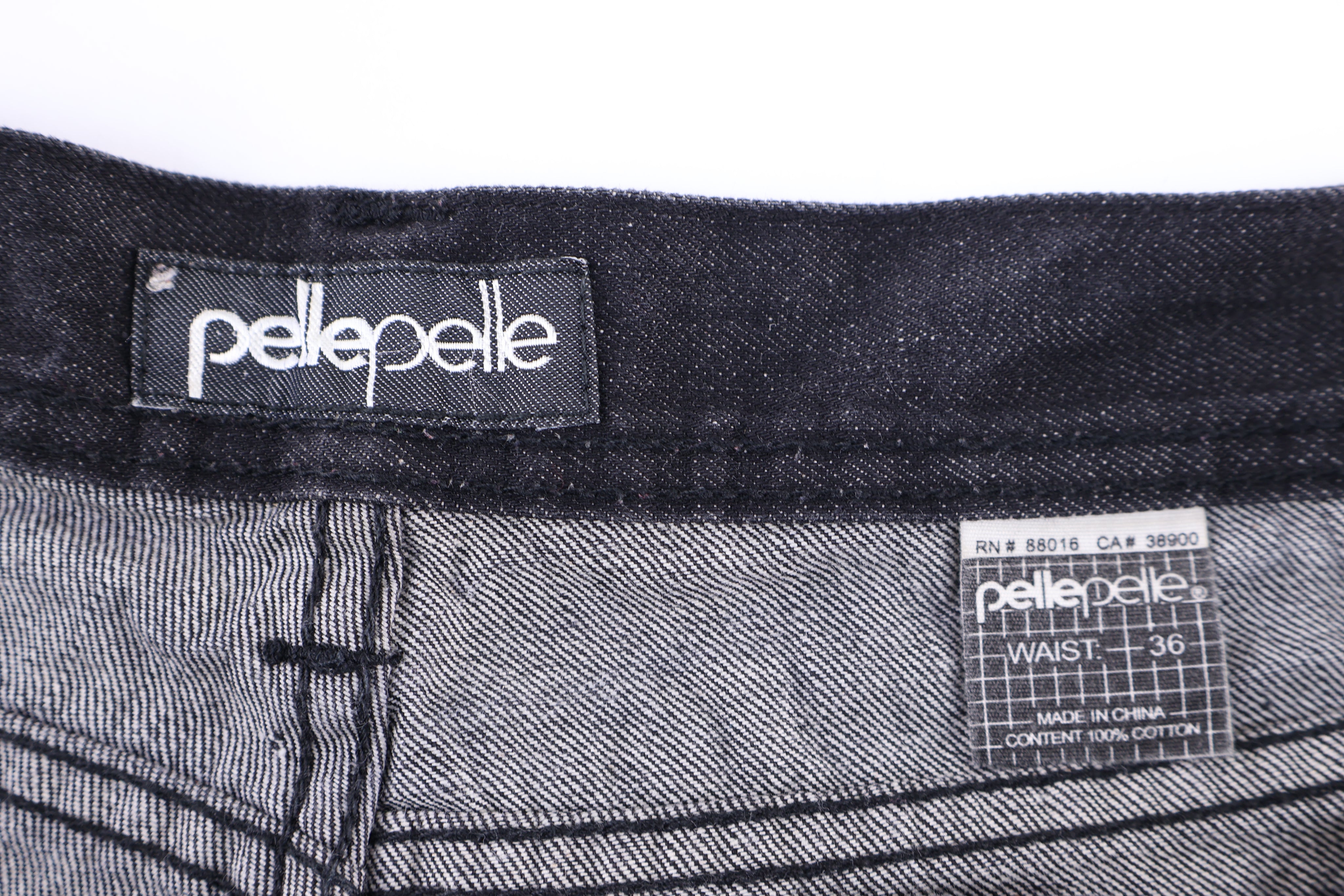 Pelle Pelle Black Denim Shorts - Pants/Shorts - Thrifted Threads