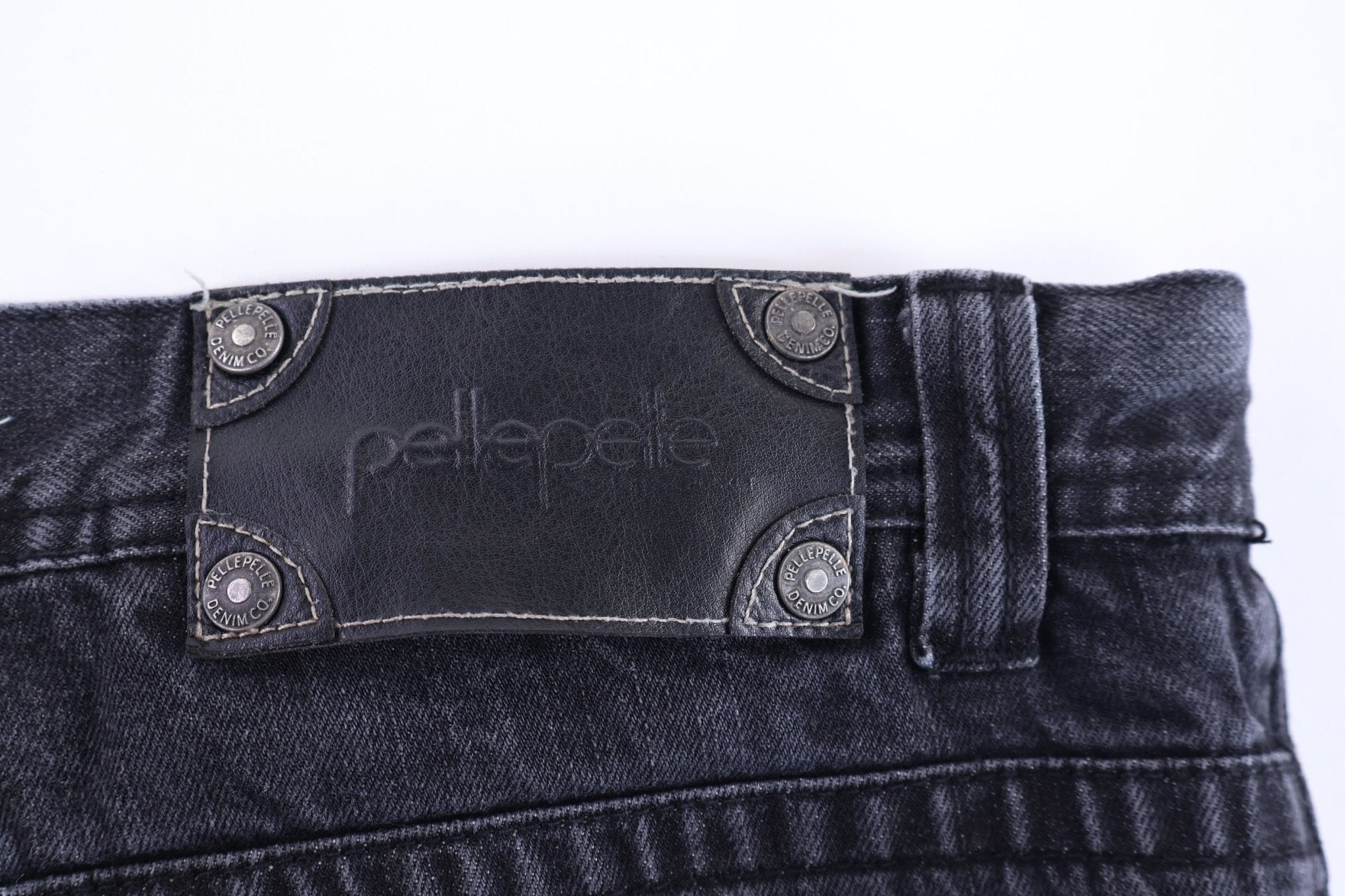 Pelle Pelle Black Denim Shorts - Pants/Shorts - Thrifted Threads
