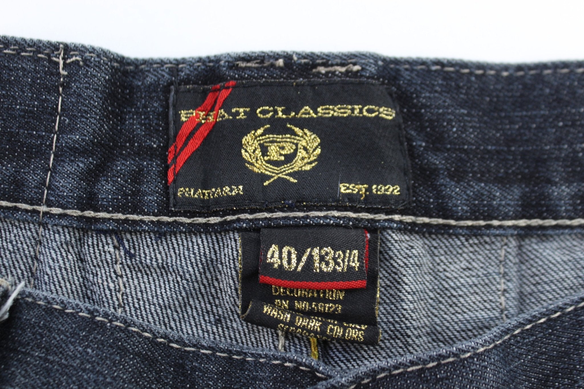 Phat Classics Dark Wash Denim Shorts - ThriftedThreads.com