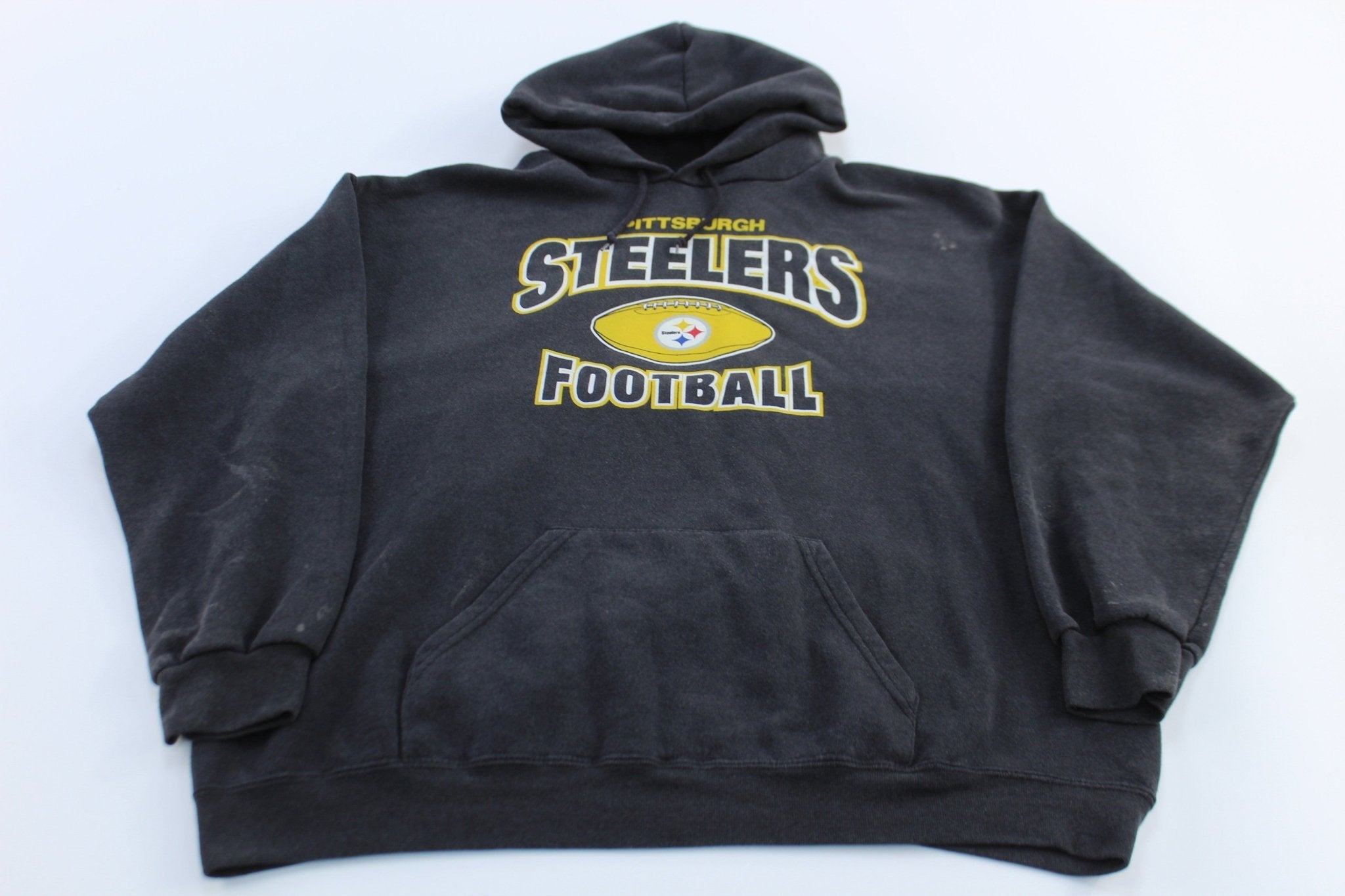 Pittsburgh Steelers Back Football Pullover Hoodie - Jackets - Thrifted Threads