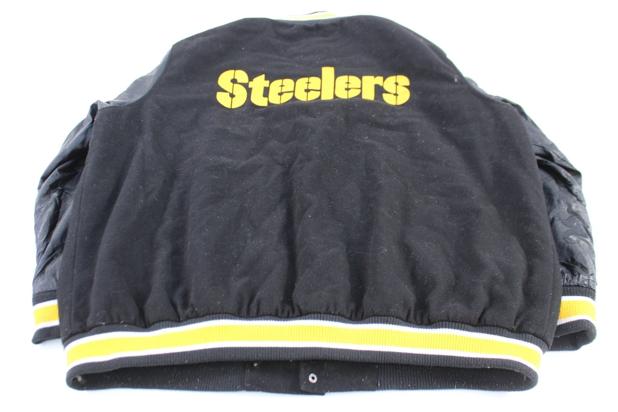 Pittsburgh Steelers Football Embroidered Leather Varsity Jacket - Jackets - Thrifted Threads