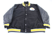 Pittsburgh Steelers Football Embroidered Leather Varsity Jacket - Jackets - Thrifted Threads