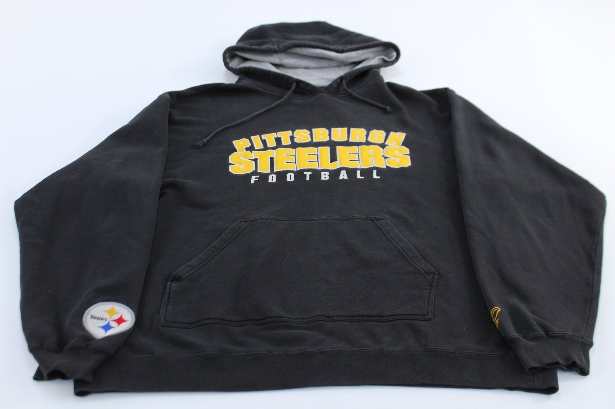 Pittsburgh Steelers Football Embroidered Reebok Pullover Hoodie - ThriftedThreads.com