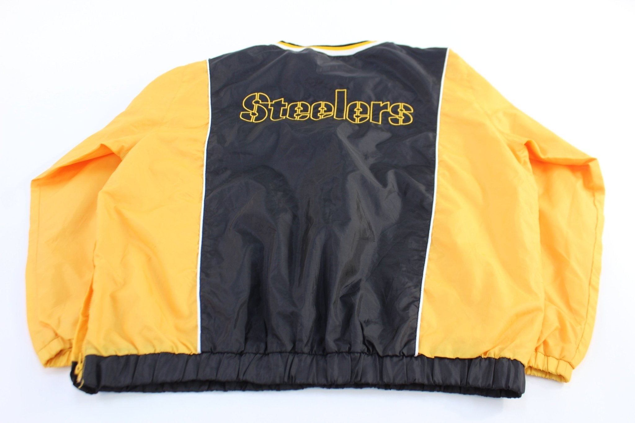 Pittsburgh Steelers Football Embroidered Windbreaker Pullover - Sweatshirt - Thrifted Threads