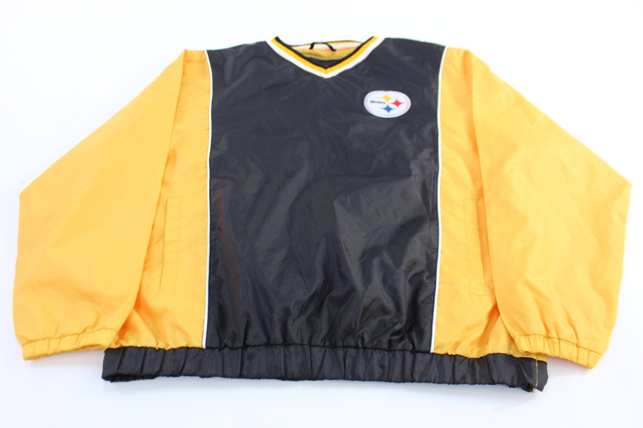 Pittsburgh Steelers Football Embroidered Windbreaker Pullover - Sweatshirt - Thrifted Threads