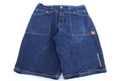 Platinum Fubu Dark Wash Denim Shorts - ThriftedThreads.com