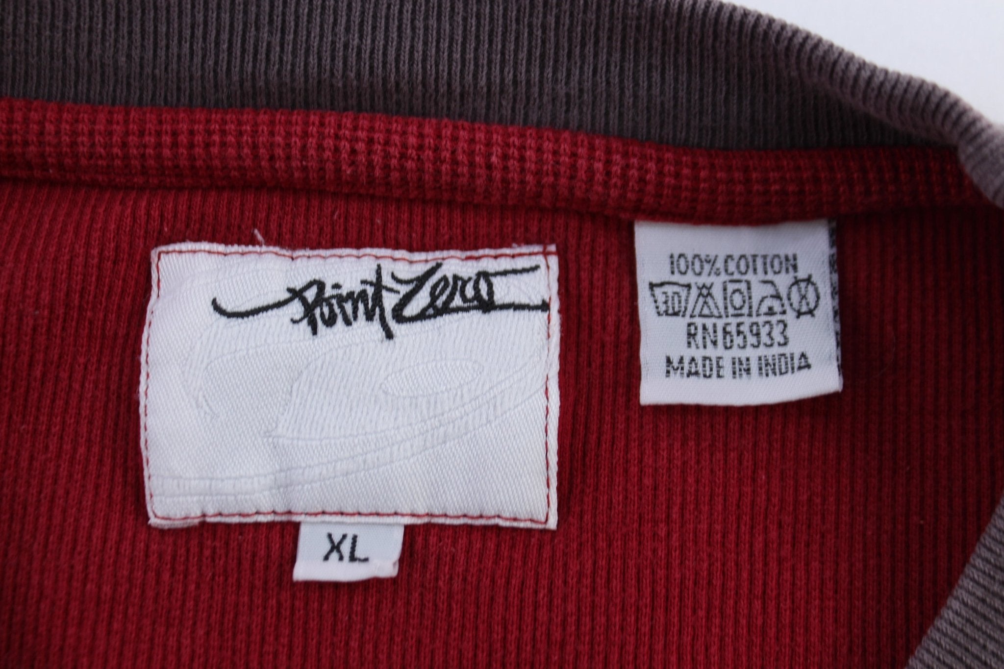 Point Zero Red & Grey LS T-shirt - ThriftedThreads.com