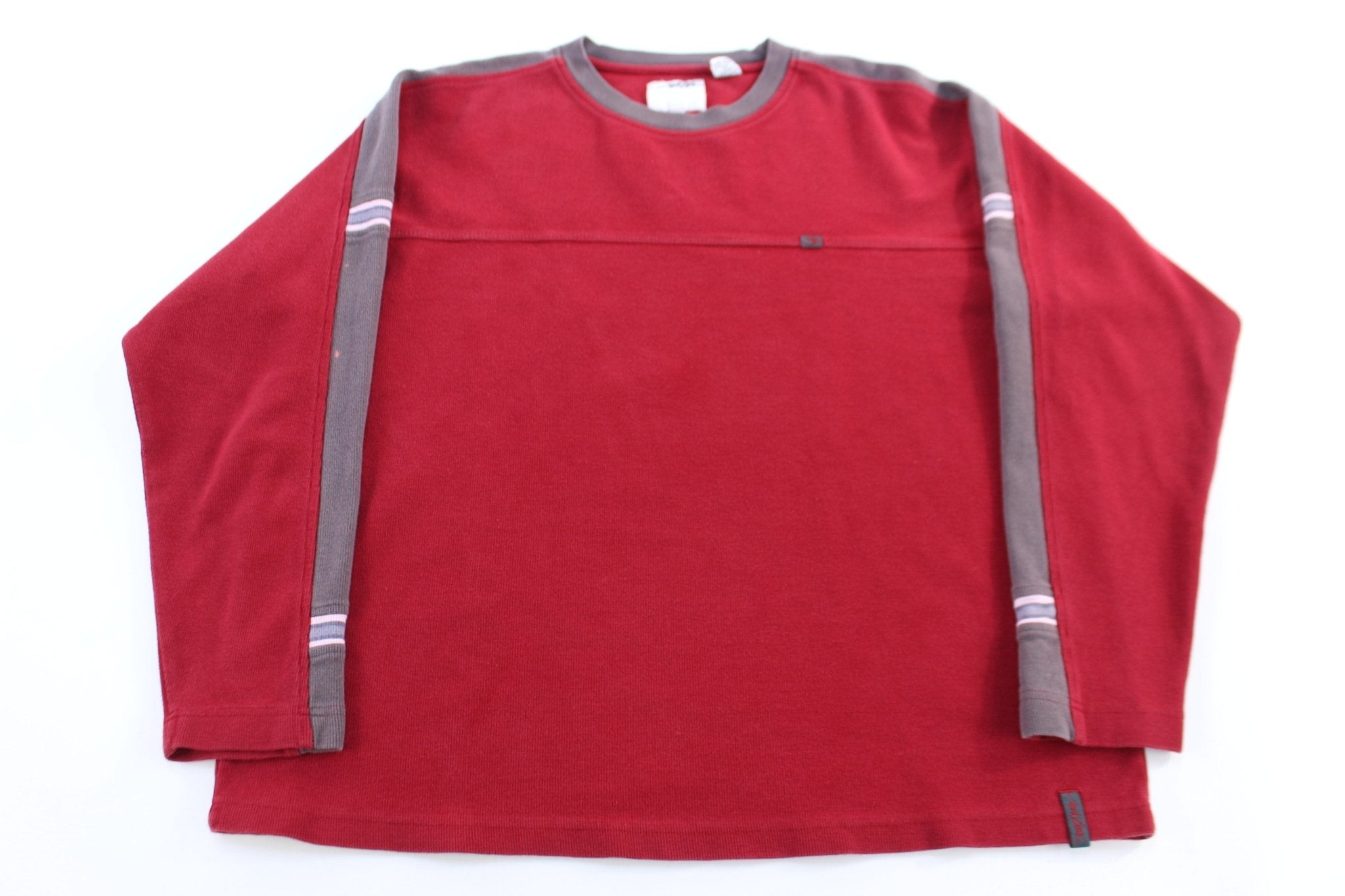 Point Zero Red & Grey LS T-shirt - ThriftedThreads.com