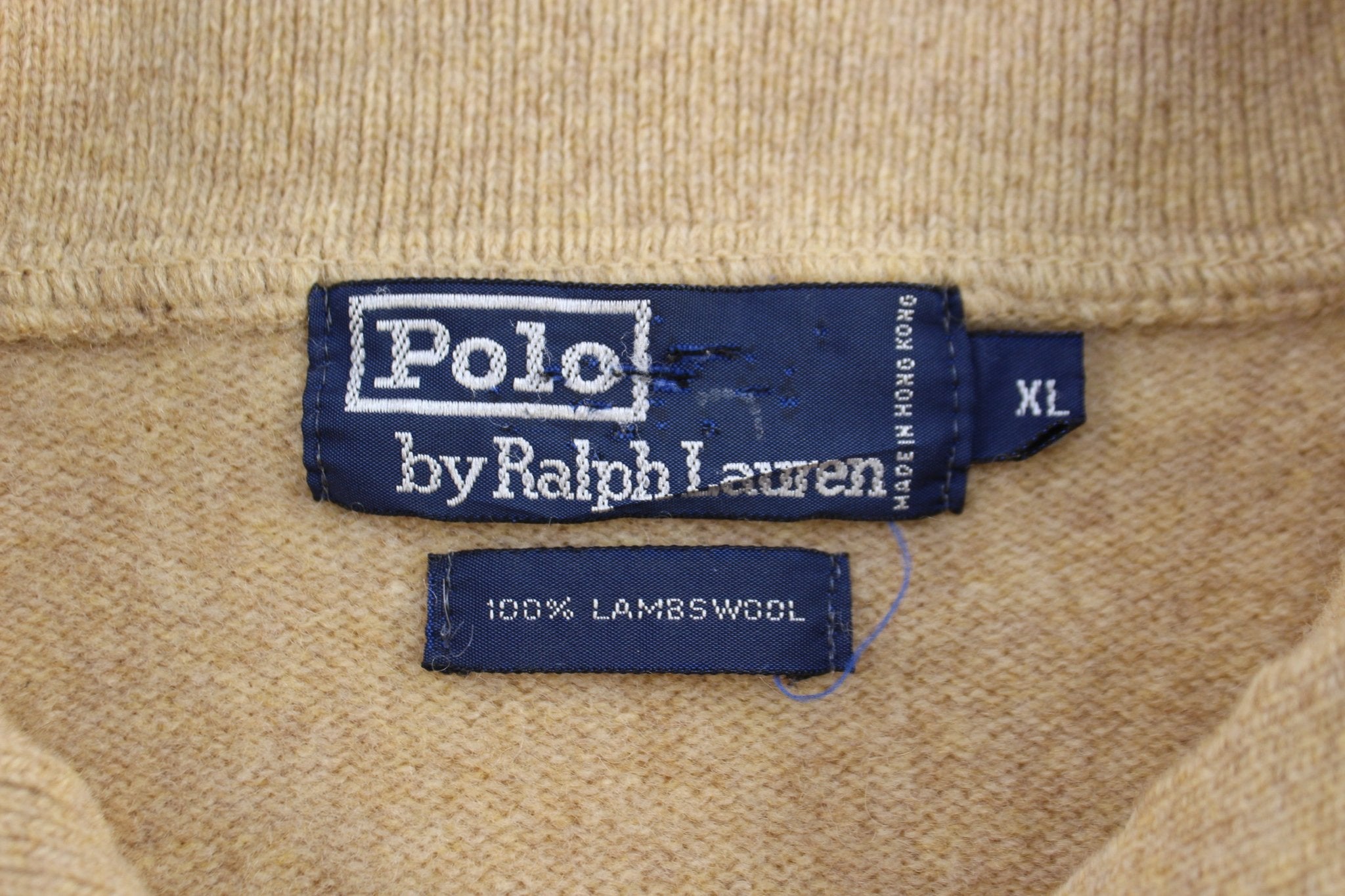 Polo by Ralph Lauren Beige Lambswool Sweater - ThriftedThreads.com