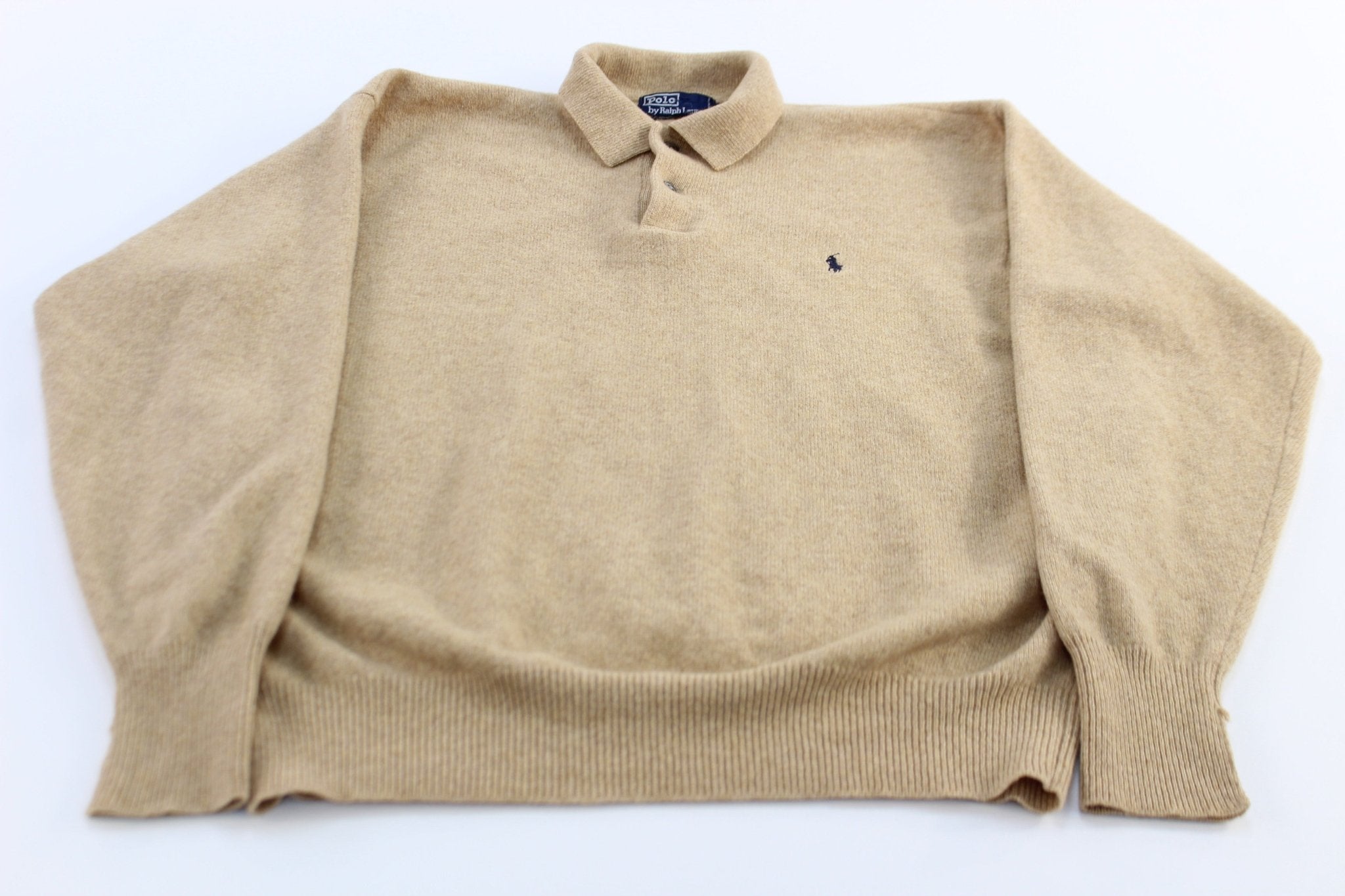 Polo by Ralph Lauren Beige Lambswool Sweater - ThriftedThreads.com
