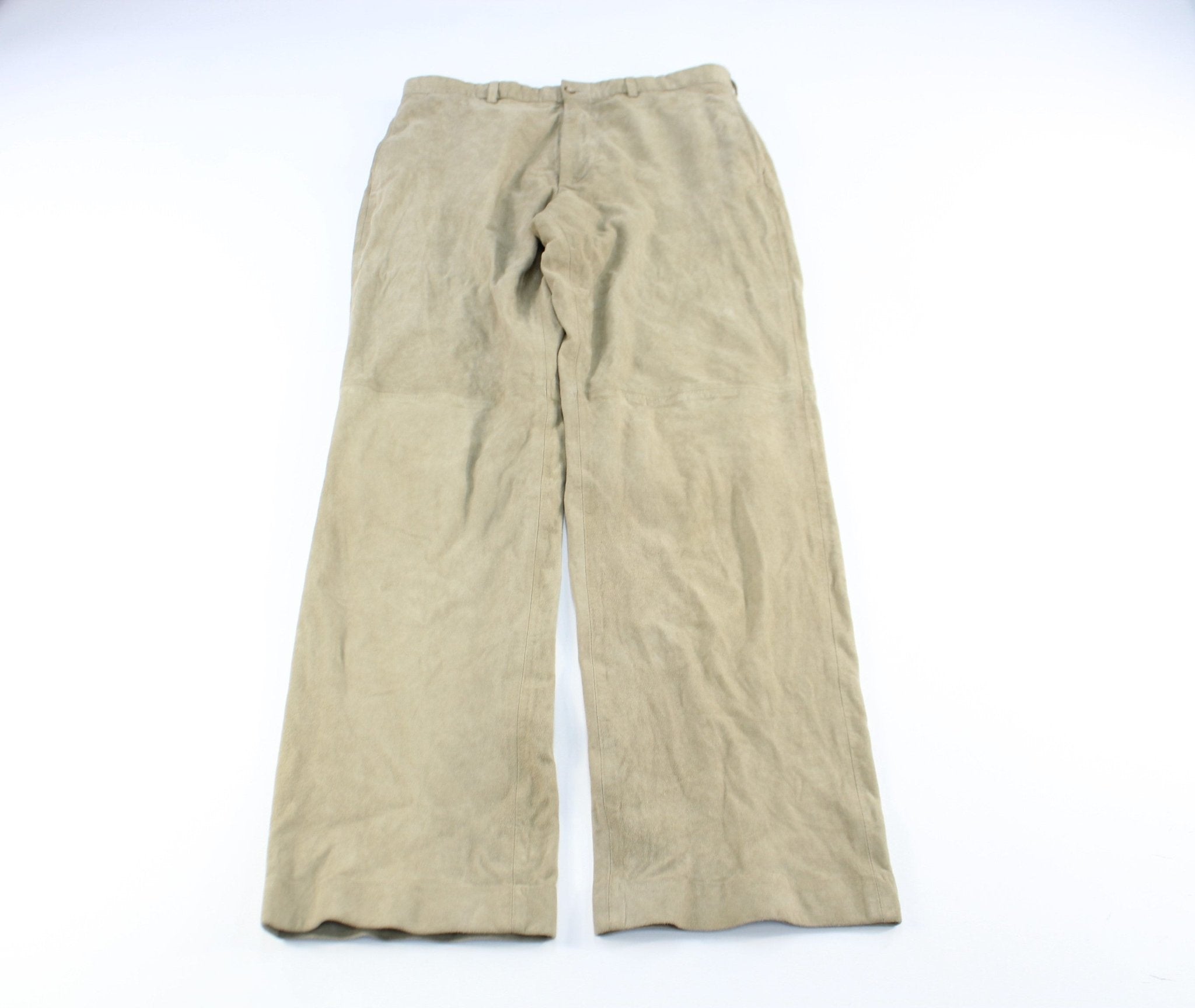 Polo by Ralph Lauren Beige leather suede Pants - ThriftedThreads.com