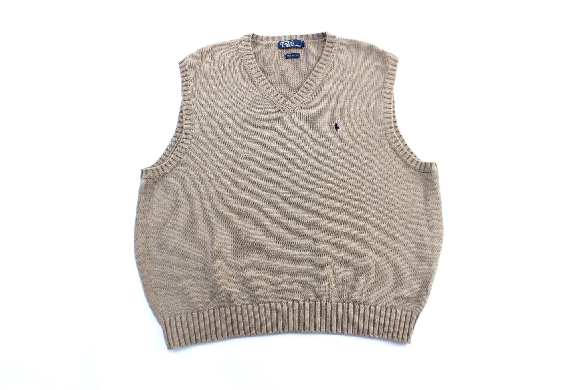 Polo by Ralph Lauren Beige Sweater Vest - ThriftedThreads.com