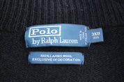 Polo by Ralph Lauren Black Lambswool Quarter Zip Sweater - Sweater - Thrifted Threads