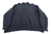 Polo by Ralph Lauren Black Lambswool Quarter Zip Sweater - Sweater - Thrifted Threads