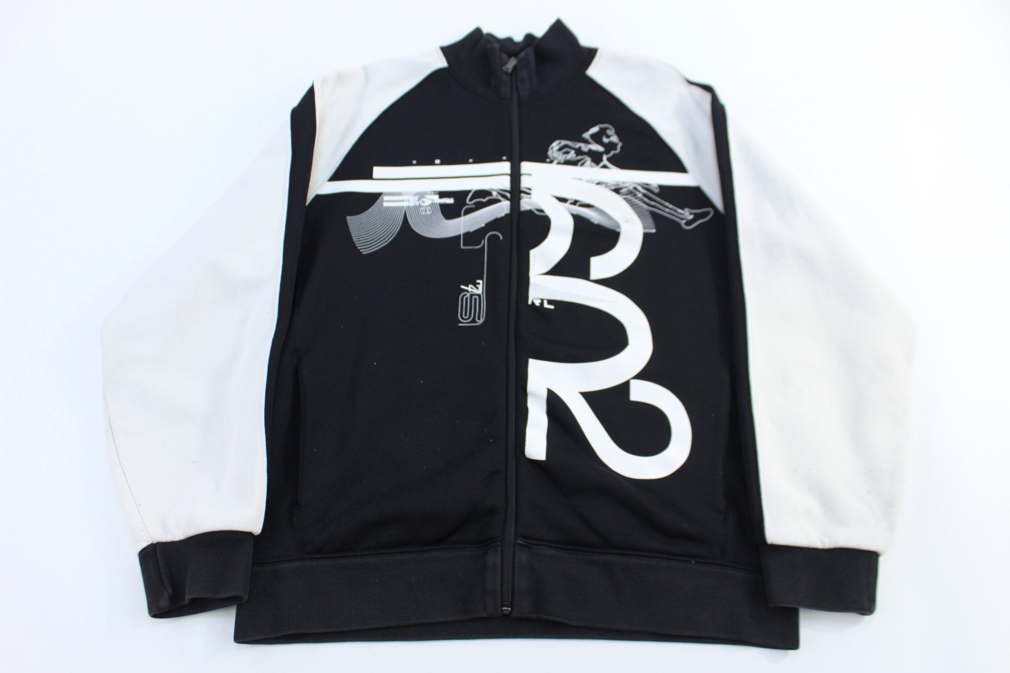 Polo by Ralph Lauren Black & White Track Jacket - Jacket - Thrifted Threads