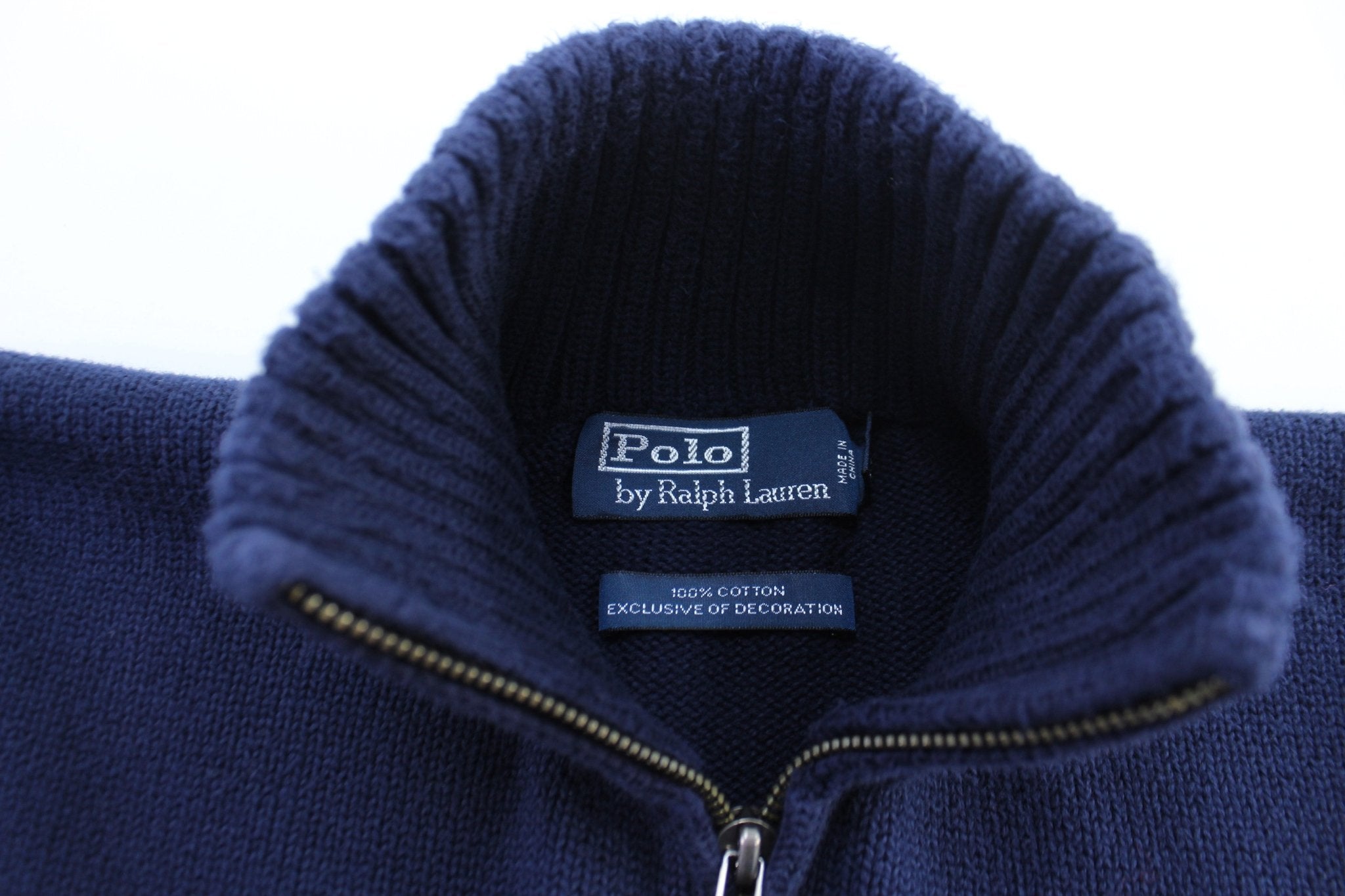Polo by Ralph Lauren Blue Full Zip Sweater - ThriftedThreads.com