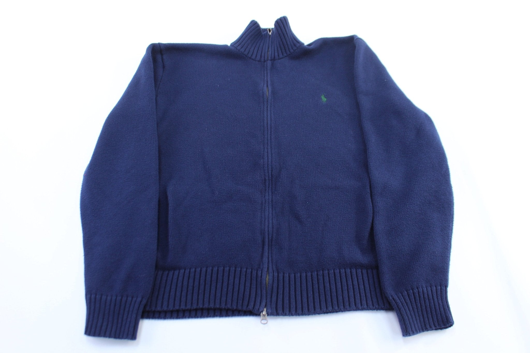 Polo by Ralph Lauren Blue Full Zip Sweater - ThriftedThreads.com