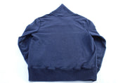 Polo by Ralph Lauren Blue Leather Elbow Patch Pullover Sweater - Sweater - Thrifted Threads