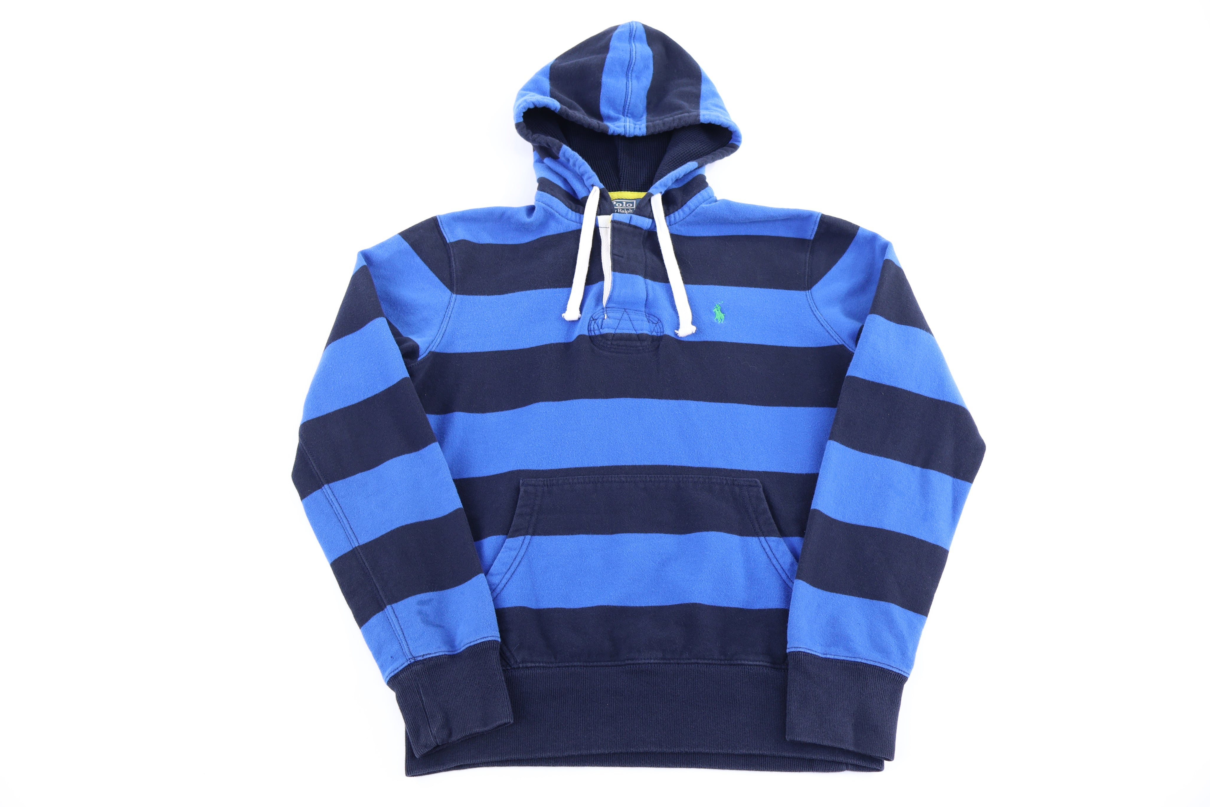 Polo by Ralph Lauren Blue Striped Pullover Hoodie - Sweater - Thrifted Threads