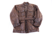 Polo by Ralph Lauren Brown Leather Field Jacket - Jacket - Thrifted Threads