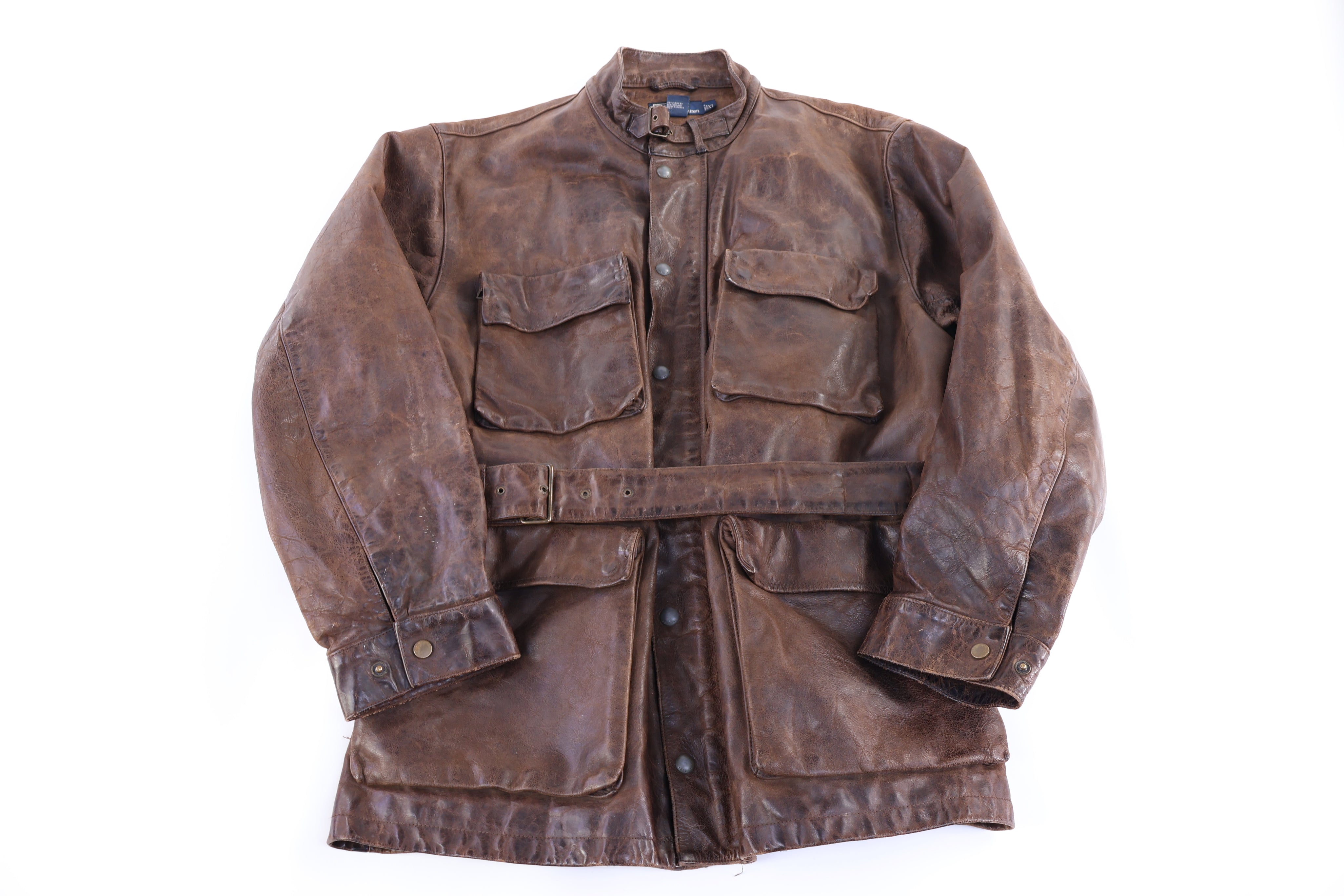 Polo by Ralph Lauren Brown Leather Field Jacket - Jacket - Thrifted Threads