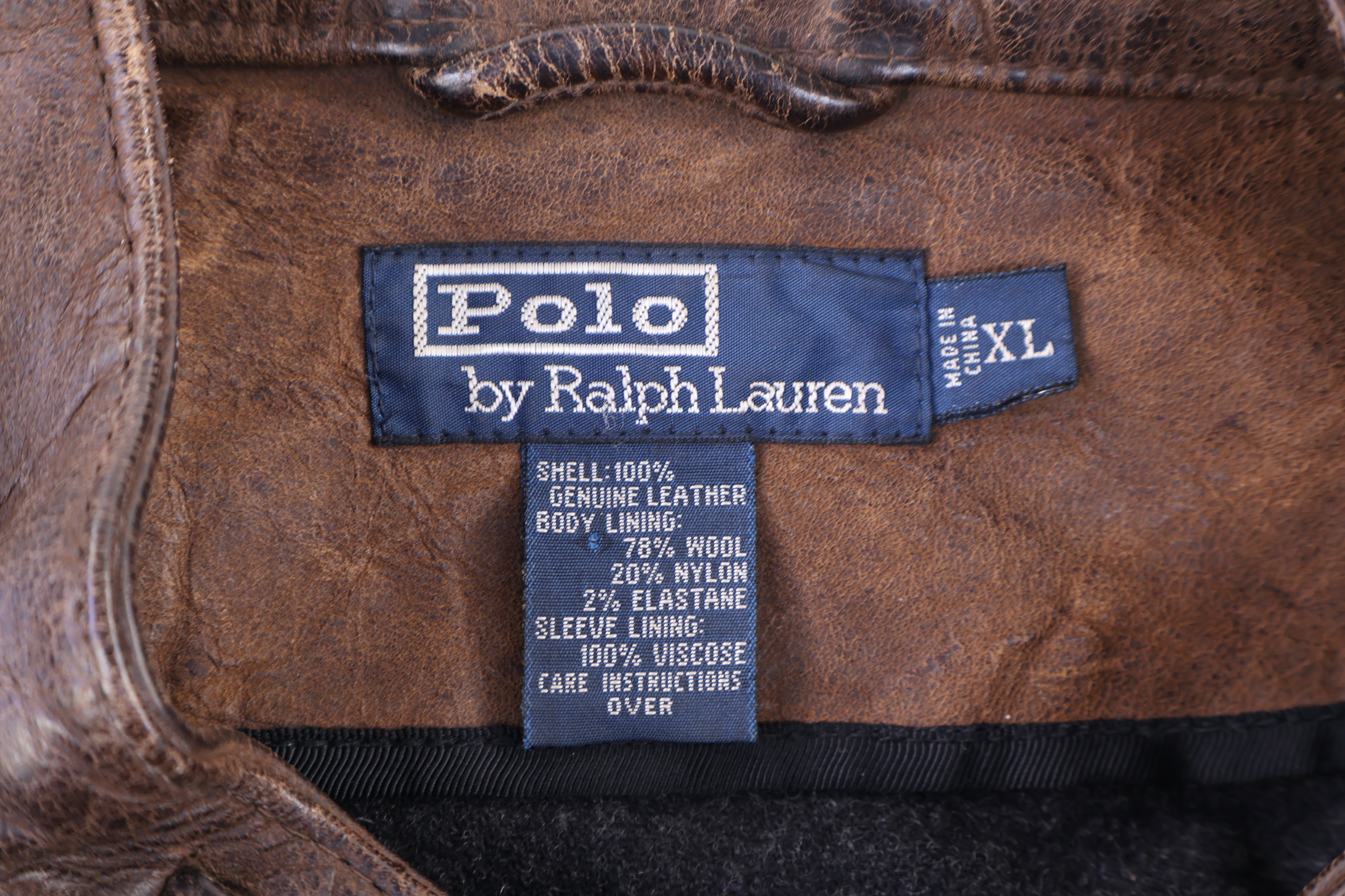 Polo by Ralph Lauren Brown Leather Field Jacket - Jacket - Thrifted Threads