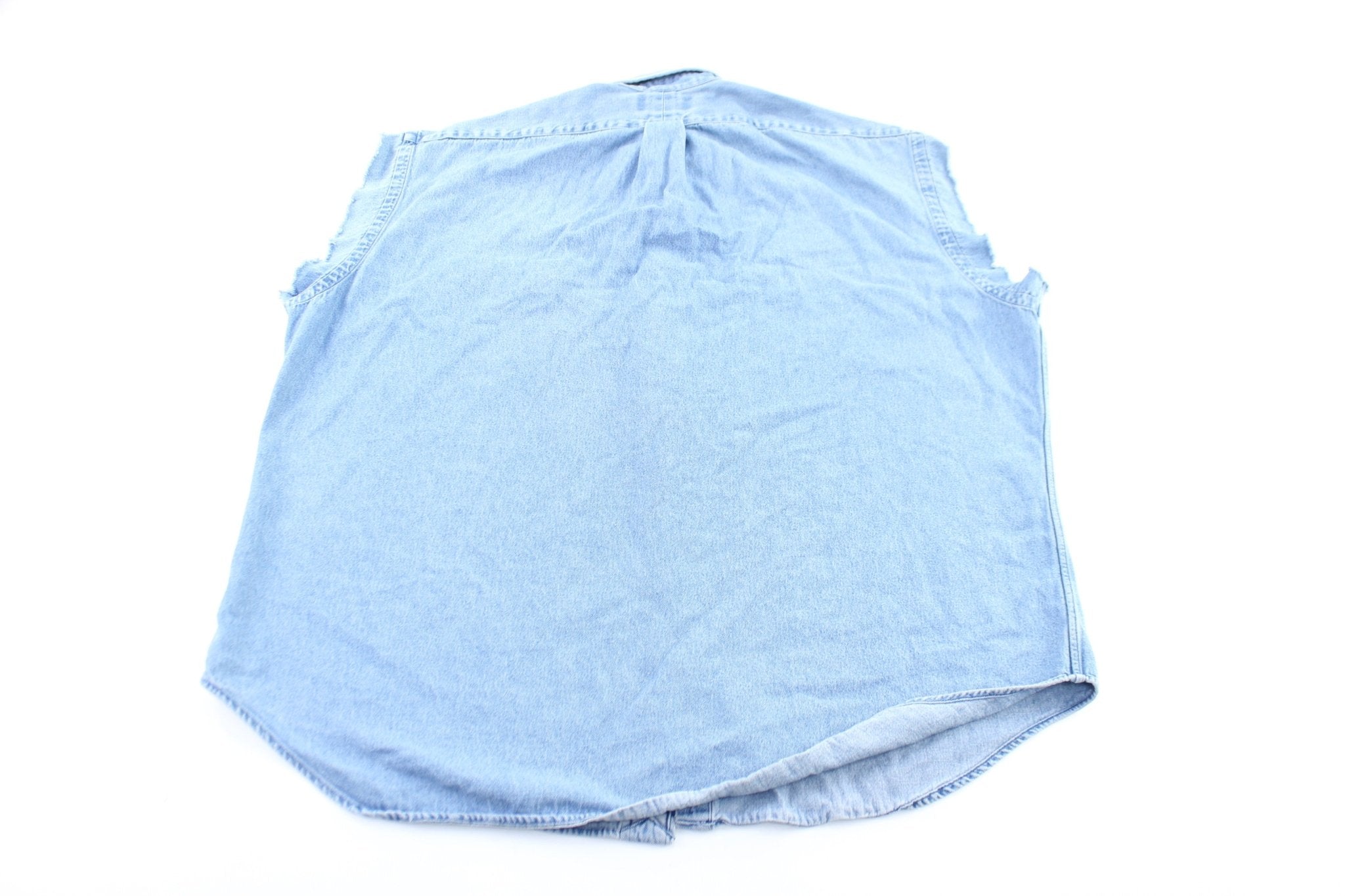 Polo by Ralph Lauren Embroidered Denim Tank Top - ThriftedThreads.com