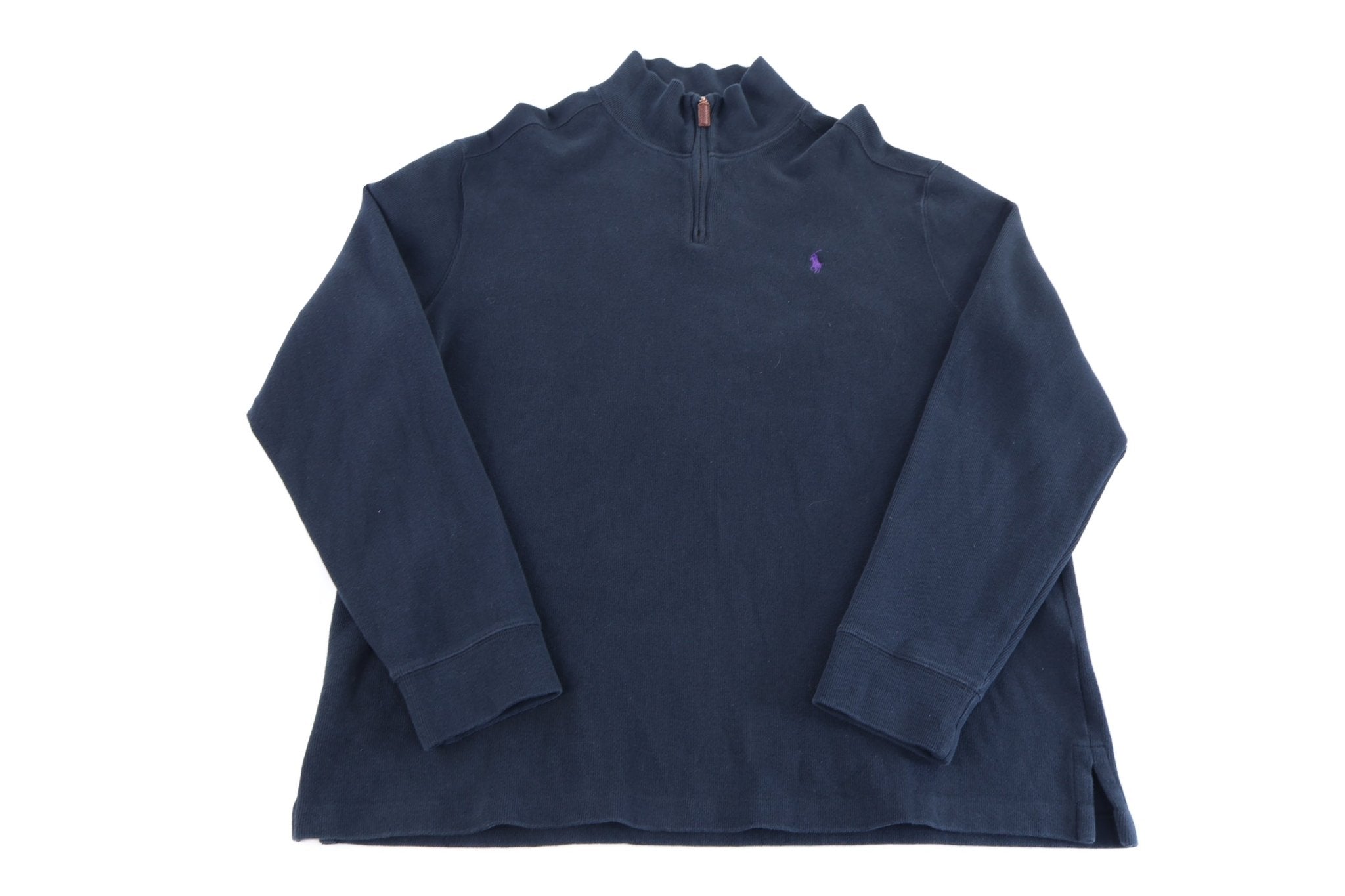 Polo by Ralph Lauren Embroidered Logo Black Quarter Zip Pullover - Sweater - Thrifted Threads
