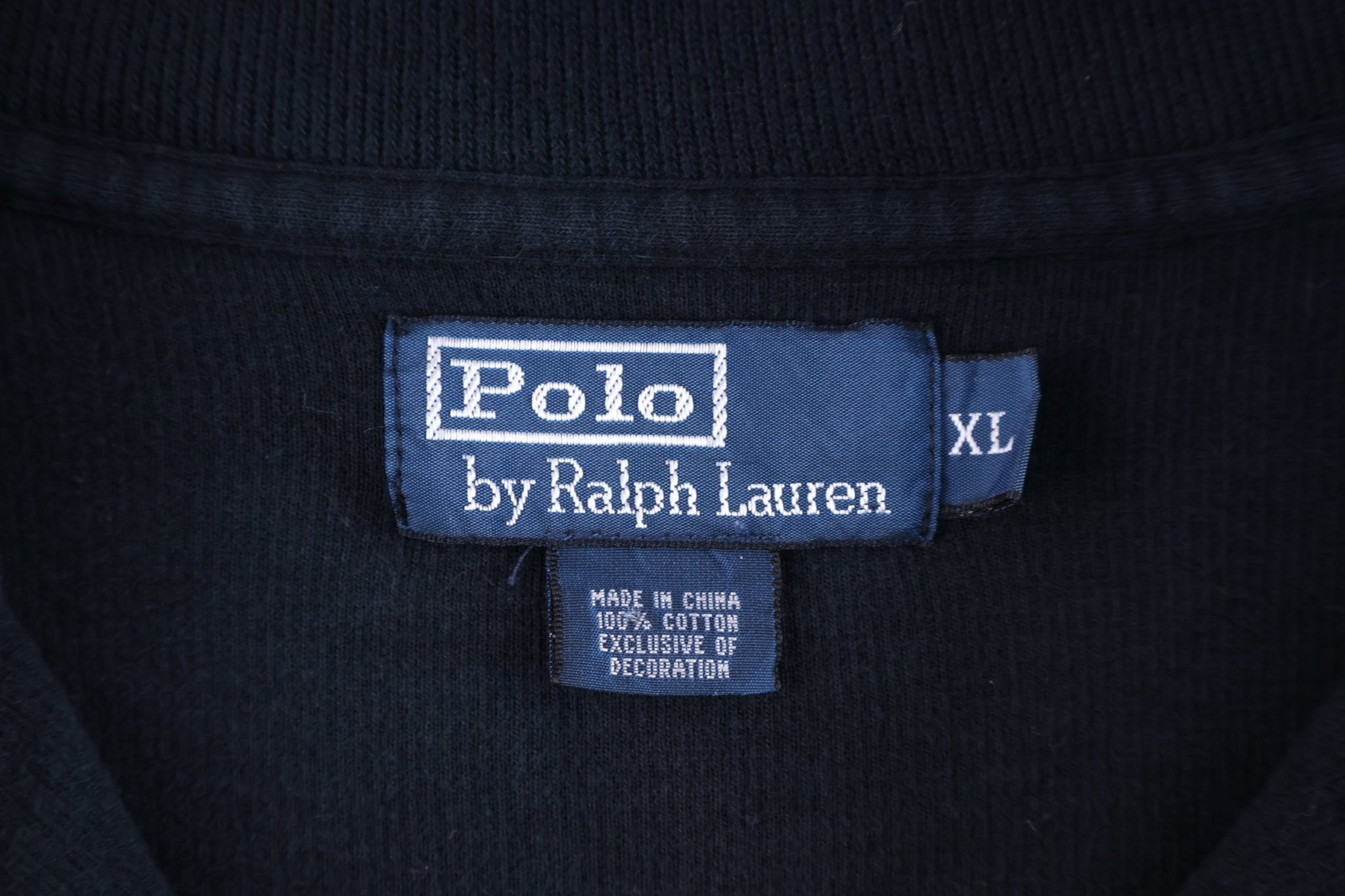 Polo by Ralph Lauren Embroidered Logo Black Quarter Zip Pullover - Sweater - Thrifted Threads