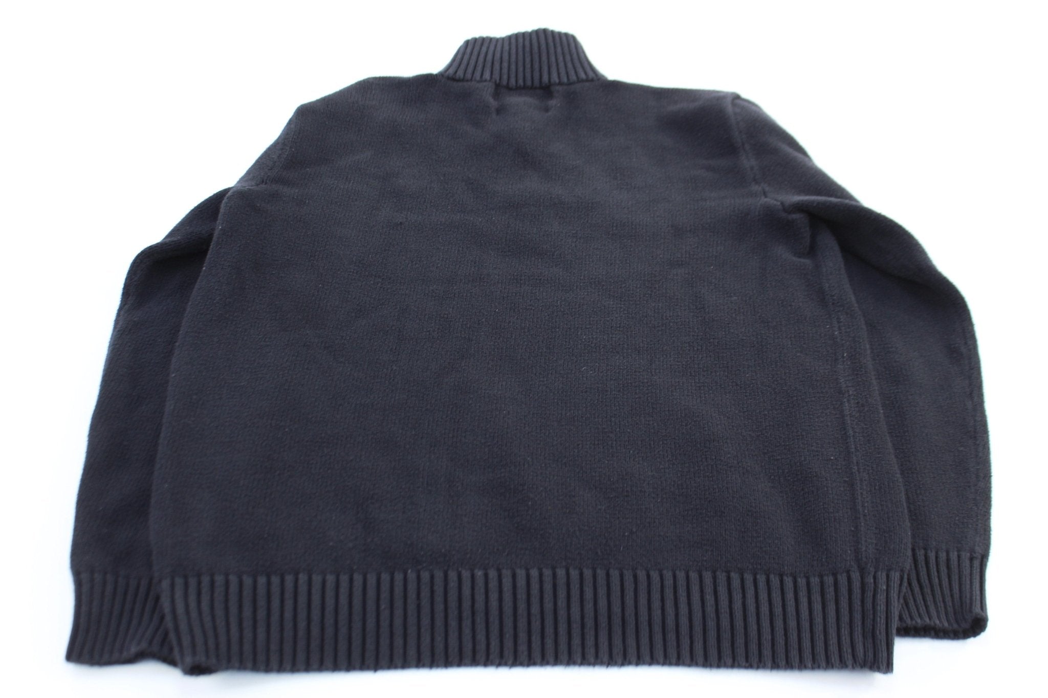 Polo by Ralph Lauren Embroidered Logo Black Quarter Zip Sweater - ThriftedThreads.com
