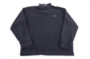 Polo by Ralph Lauren Embroidered Logo Black Quarter Zip Sweater - Sweater - Thrifted Threads