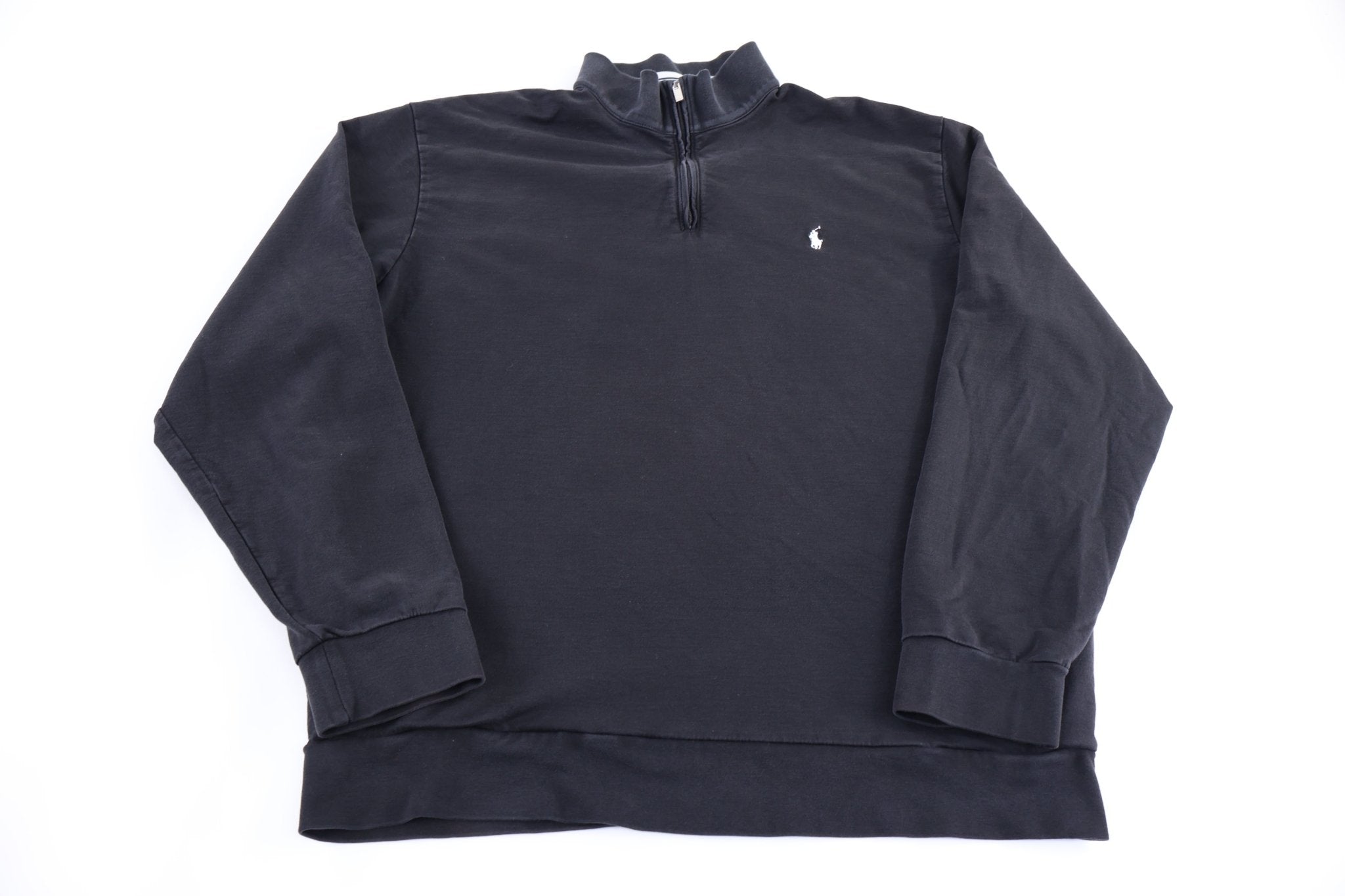 Polo by Ralph Lauren Embroidered Logo Black Quarter Zip Sweater - Sweater - Thrifted Threads