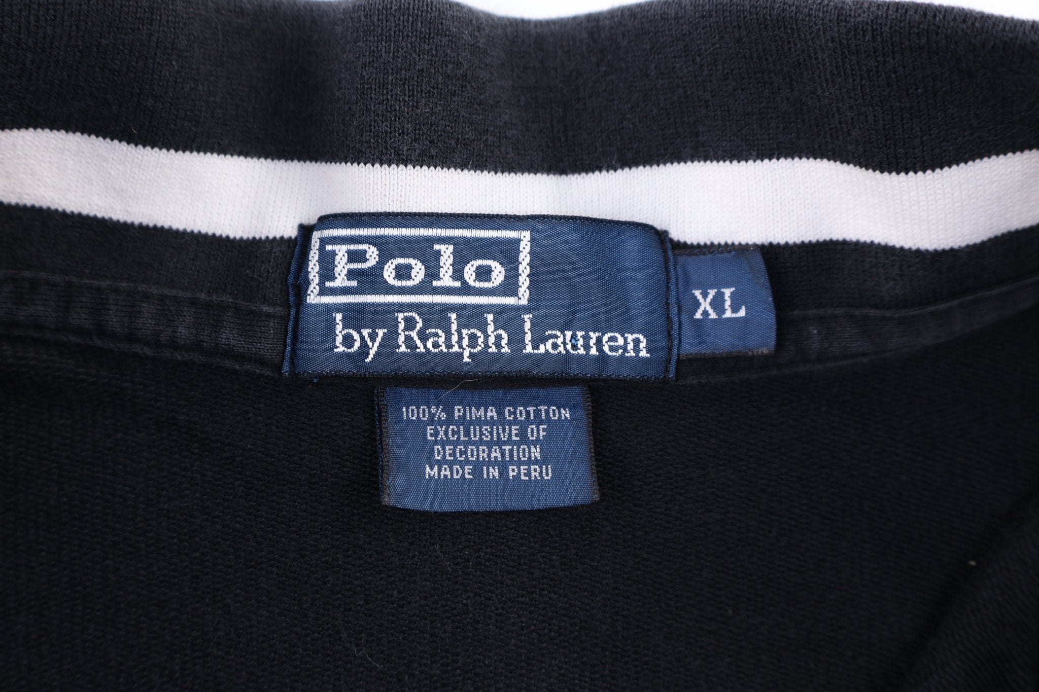 Polo by Ralph Lauren Embroidered Logo Black Quarter Zip Sweater - Sweater - Thrifted Threads