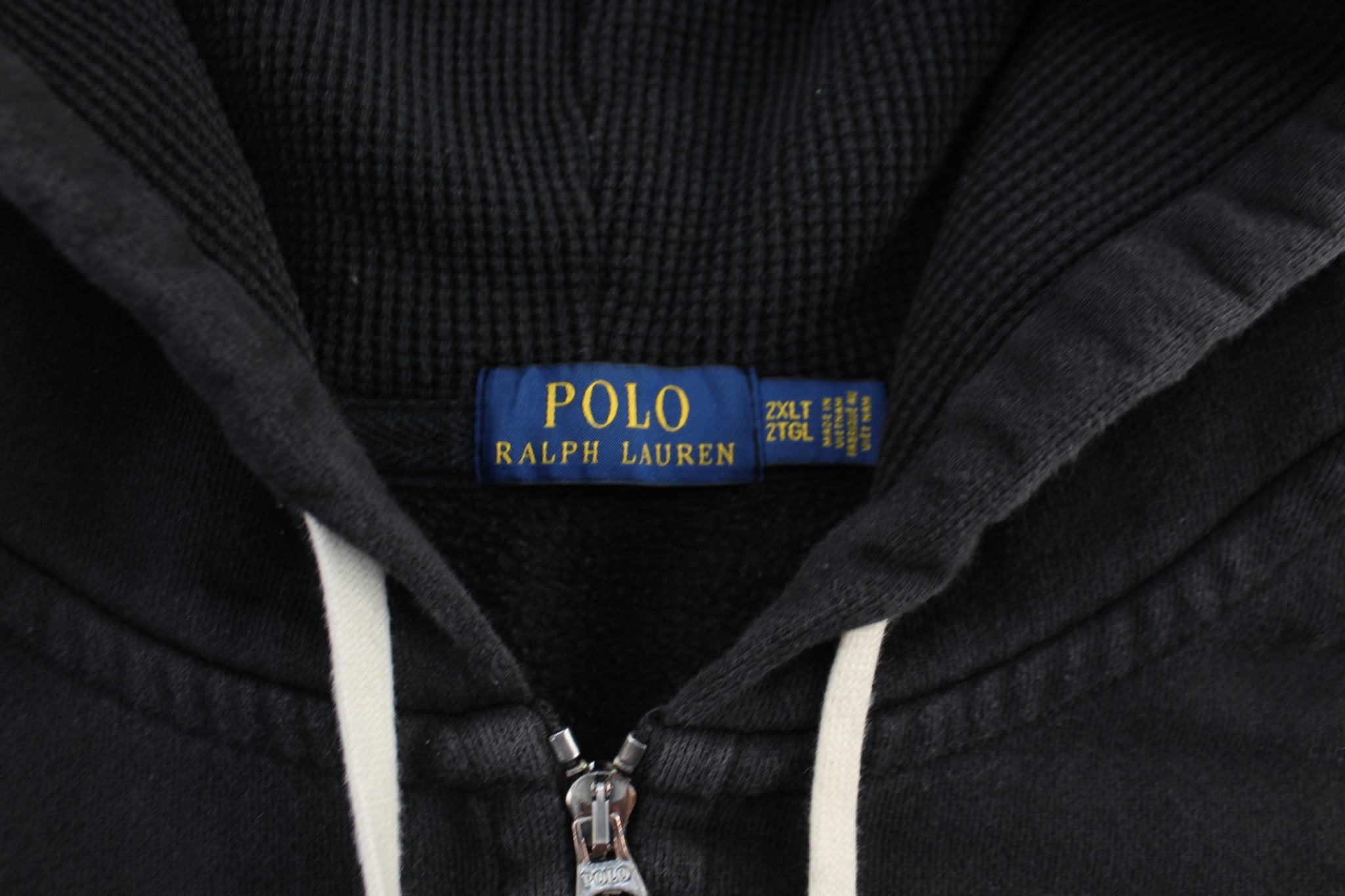 Polo by Ralph Lauren Embroidered Logo Black Zip Up Hoodie - ThriftedThreads.com