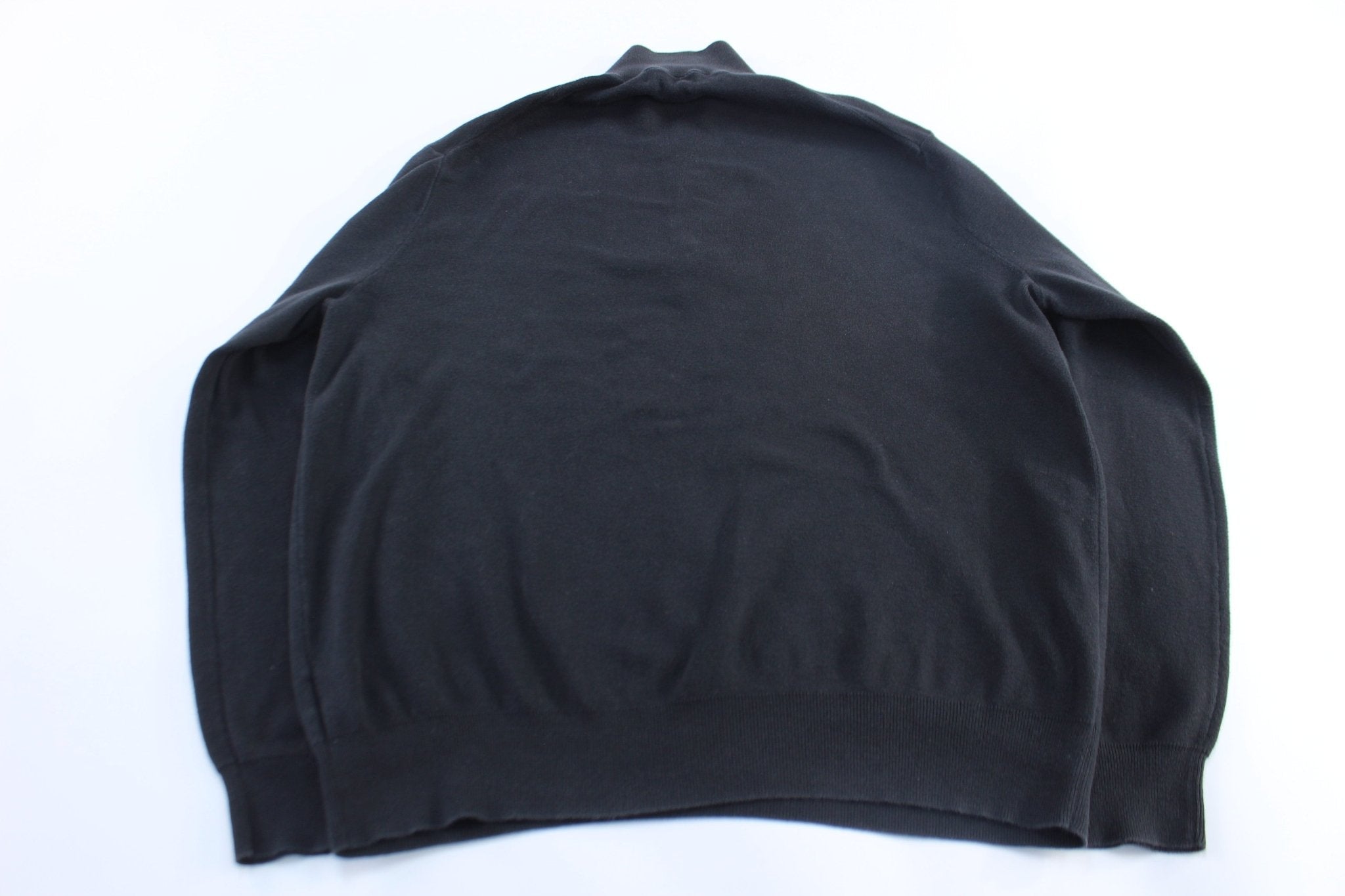 Polo by Ralph Lauren Embroidered Logo Black Zip Up Sweater - Sweater - Thrifted Threads