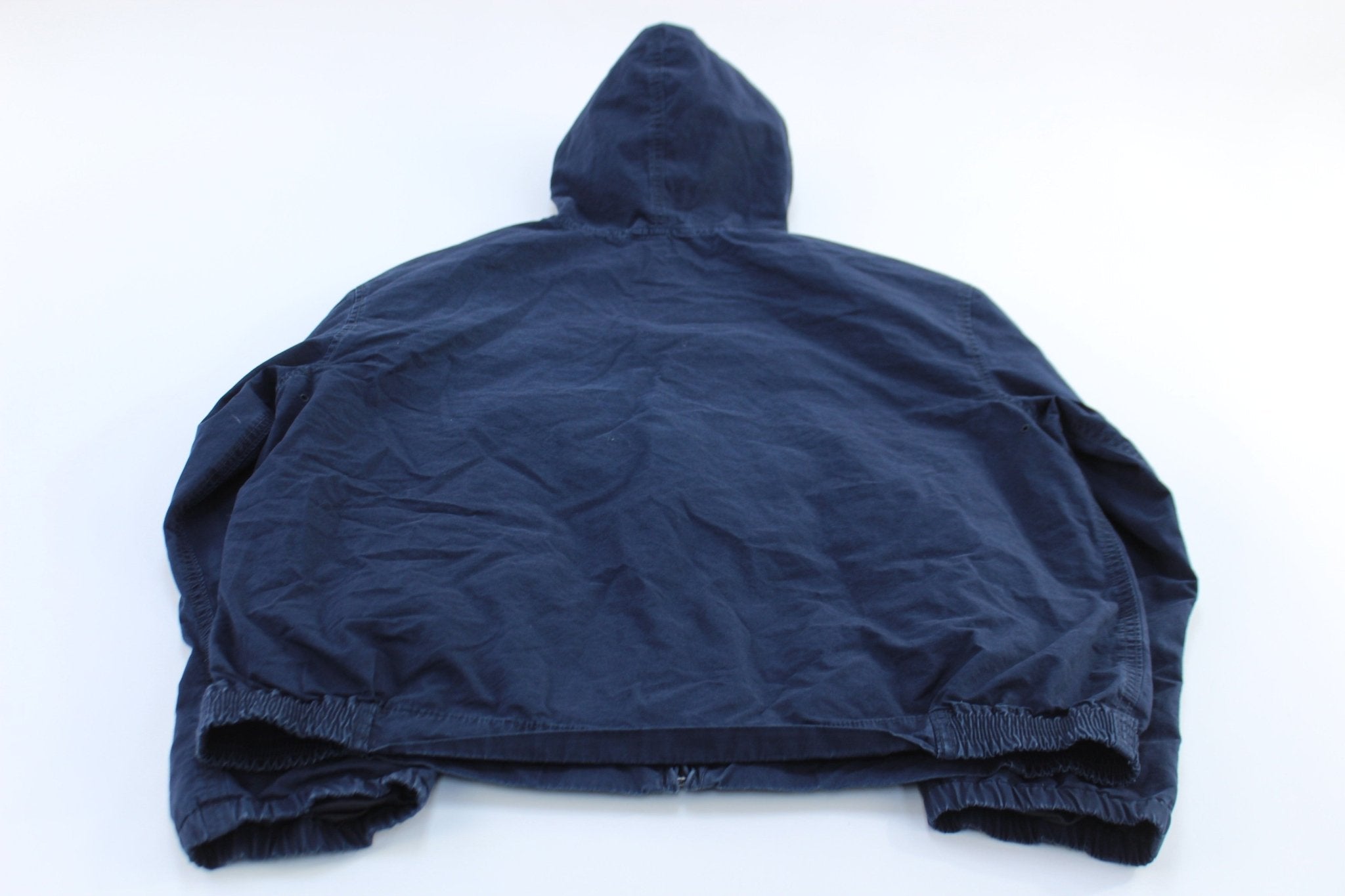 Polo by Ralph Lauren Embroidered Logo Blue Hooded Zip Up Jacket - ThriftedThreads.com