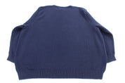 Polo by Ralph Lauren Embroidered Logo Blue Knit Sweater - Sweater - Thrifted Threads