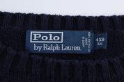 Polo by Ralph Lauren Embroidered Logo Blue Knit Sweater - Sweater - Thrifted Threads