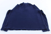 Polo by Ralph Lauren Embroidered Logo Blue Quarter Zip Sweater - ThriftedThreads.com