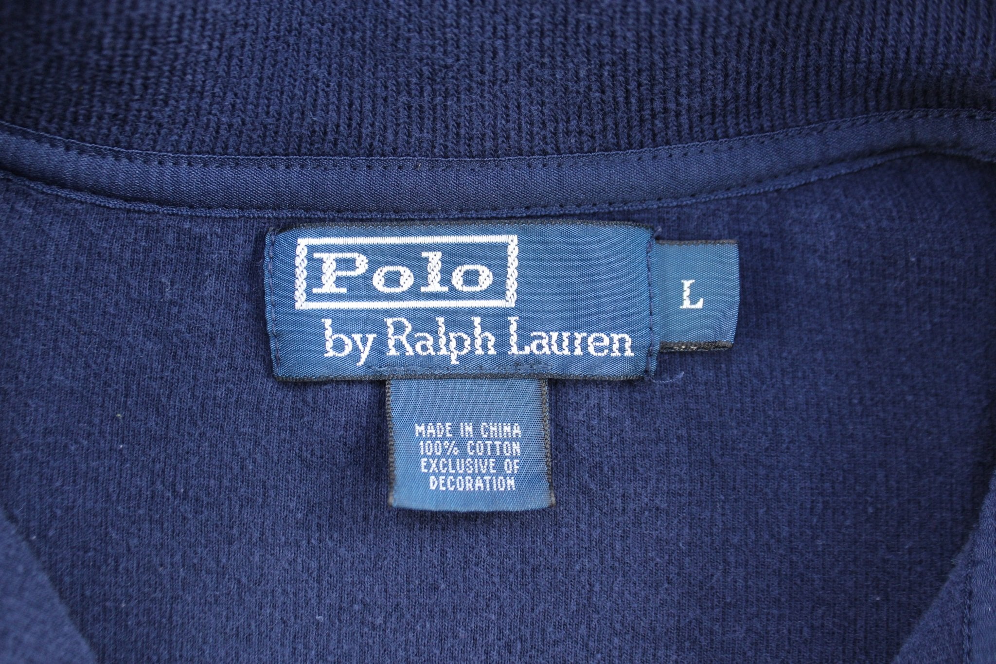 Polo by Ralph Lauren Embroidered Logo Blue Quarter Zip Sweater - ThriftedThreads.com