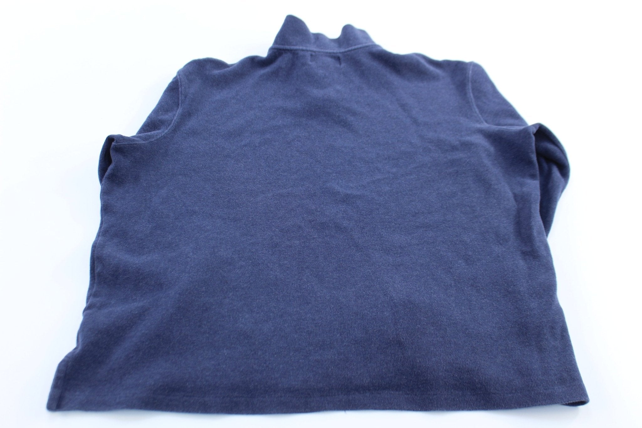 Polo by Ralph Lauren Embroidered Logo Blue Quarter Zip Sweater - ThriftedThreads.com