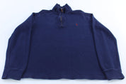 Polo by Ralph Lauren Embroidered Logo Blue Quarter Zip Sweater - ThriftedThreads.com