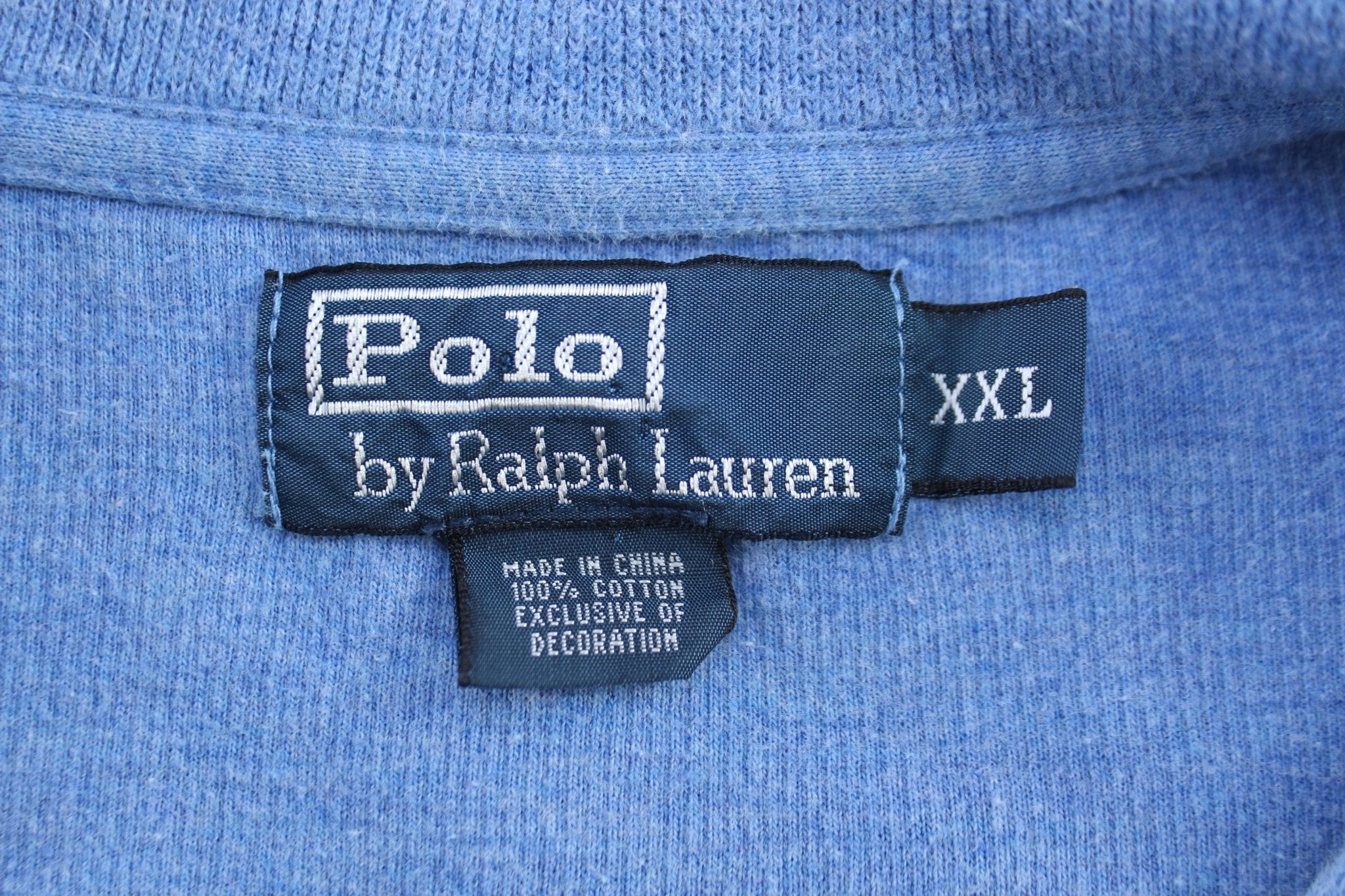 Polo by Ralph Lauren Embroidered Logo Blue Quarter Zip Sweater - Sweater - Thrifted Threads